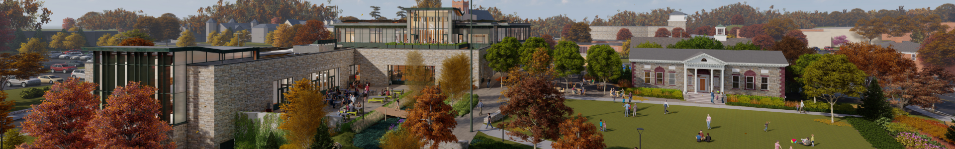 Rendering of the New Canaan Library exterior