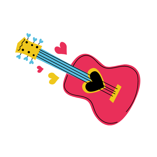 Guitar with Hearts 