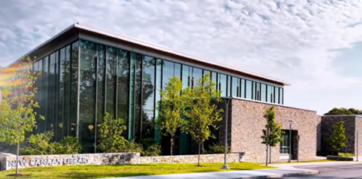 New Canaan Library front entrance 