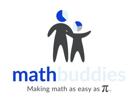 two people standing under the words Math Buddies