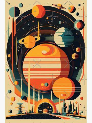 retro planets poster