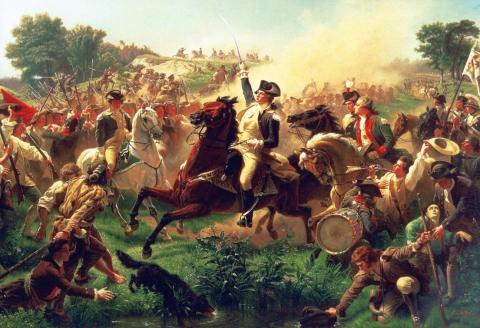 Painting depicting the Battle of Monmouth in the American Revolution