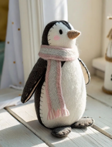 felt penguin with a scarf