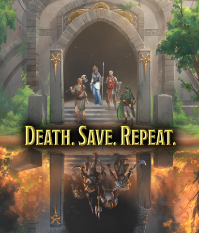 D&D adventurers in front of doors