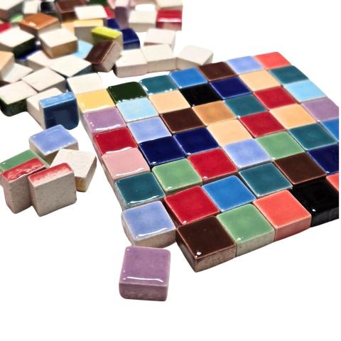 Photograph of small mosaic tiles