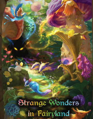 digital illustration of a fantastical land with brightly colored creatures 