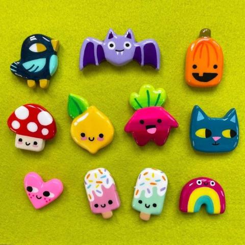 Photo of cute magnets made using polymer clay