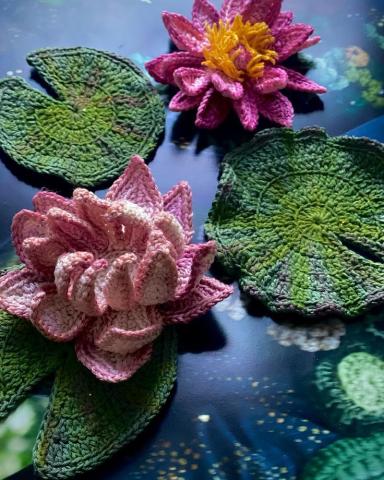 photo of crocheted lily pads