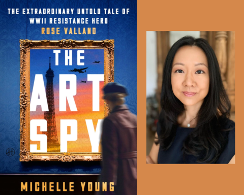 book cover and headshot