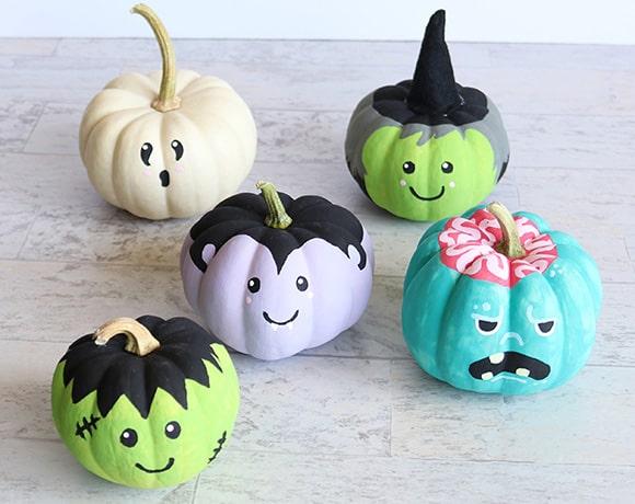 example of painted pumpkins