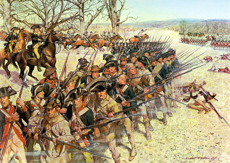 painting showing american revolutionaries 