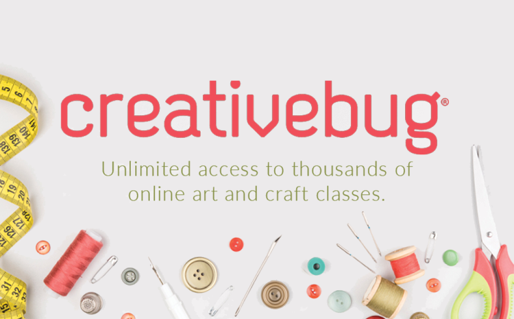 CreativeBug graphic that says "Unlimited access to thousands of online art and craft classes"