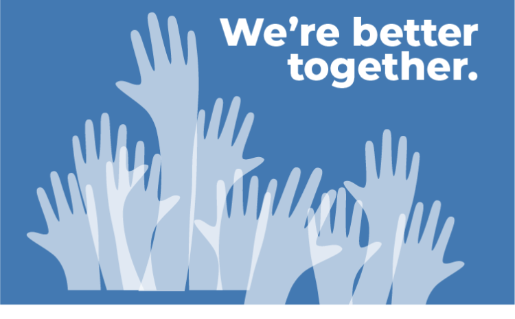 Hands raised. We're better together. 