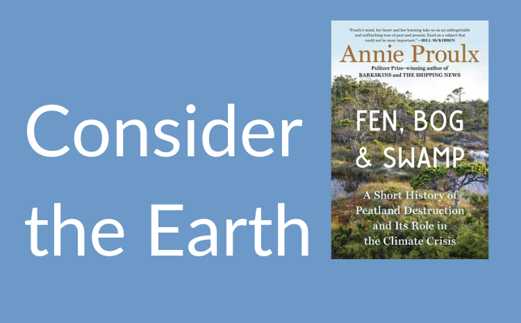 box stating Consider the Earth with image of the book Fen, Bog, & Swamp